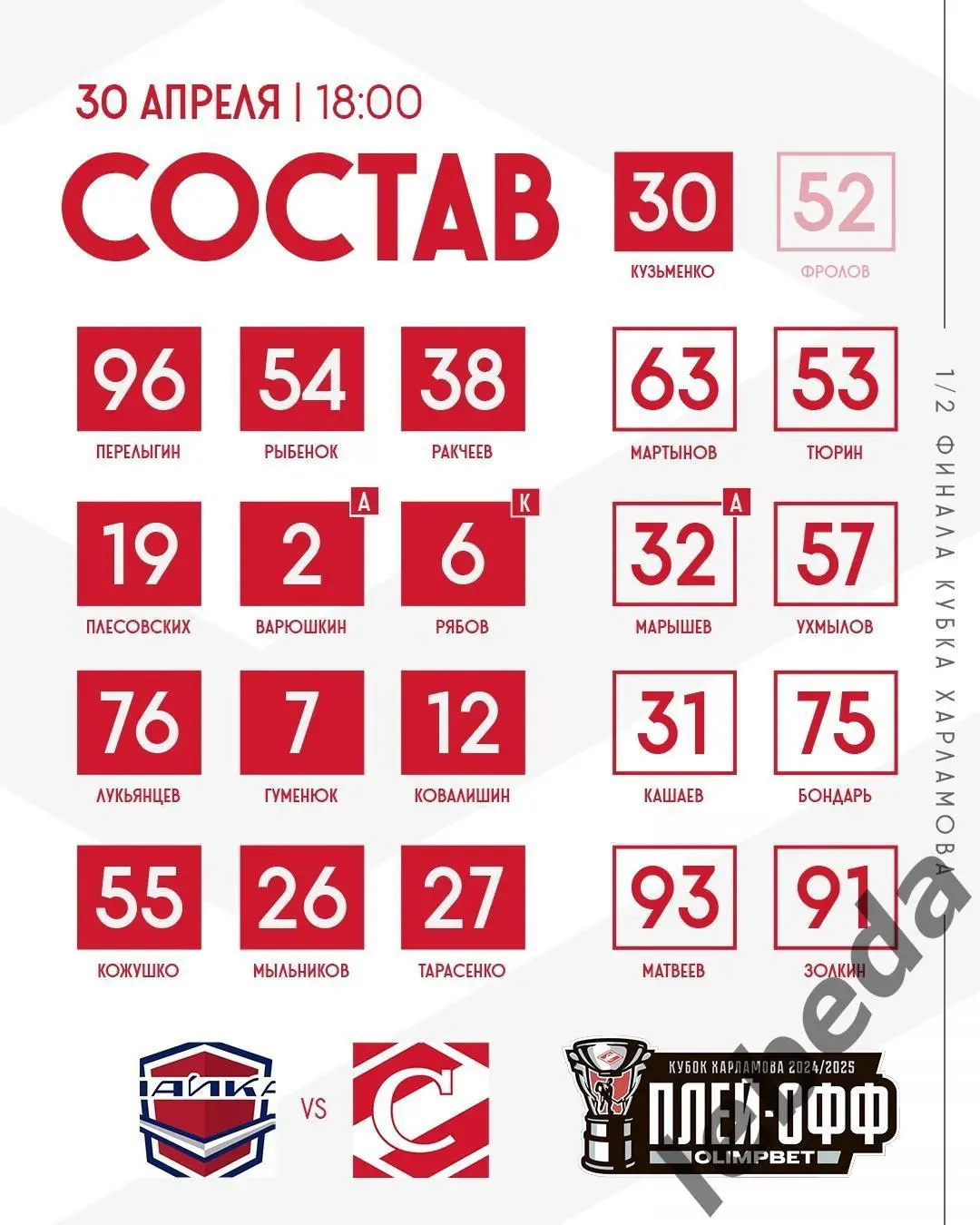 Чайка Нижний Новгород - МХК Спартак Москва - 2024 /2025 год. (30.04.25.) 1