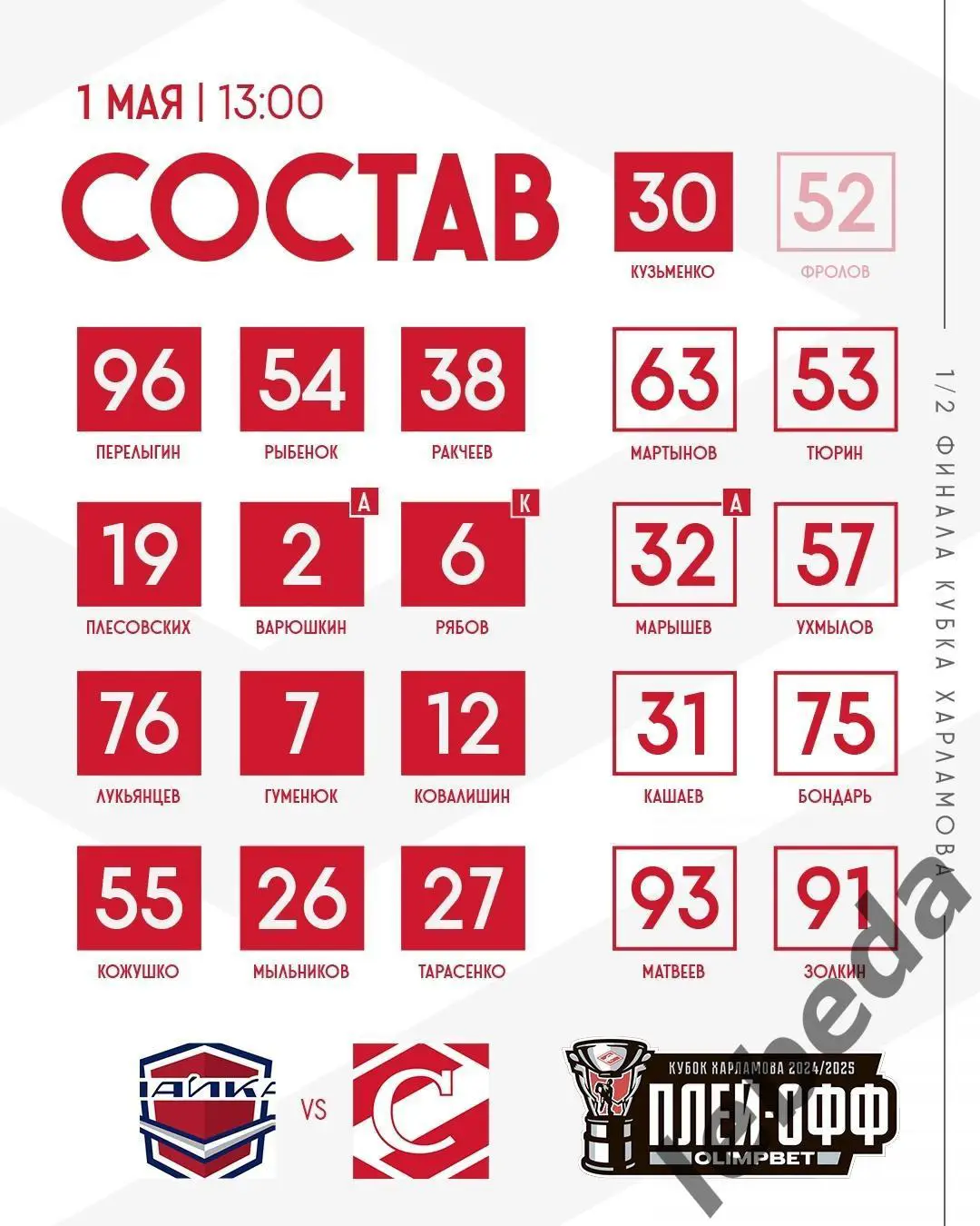 Чайка Нижний Новгород - МХК Спартак Москва - 2024 /2025 год. (1.05.25.) 1