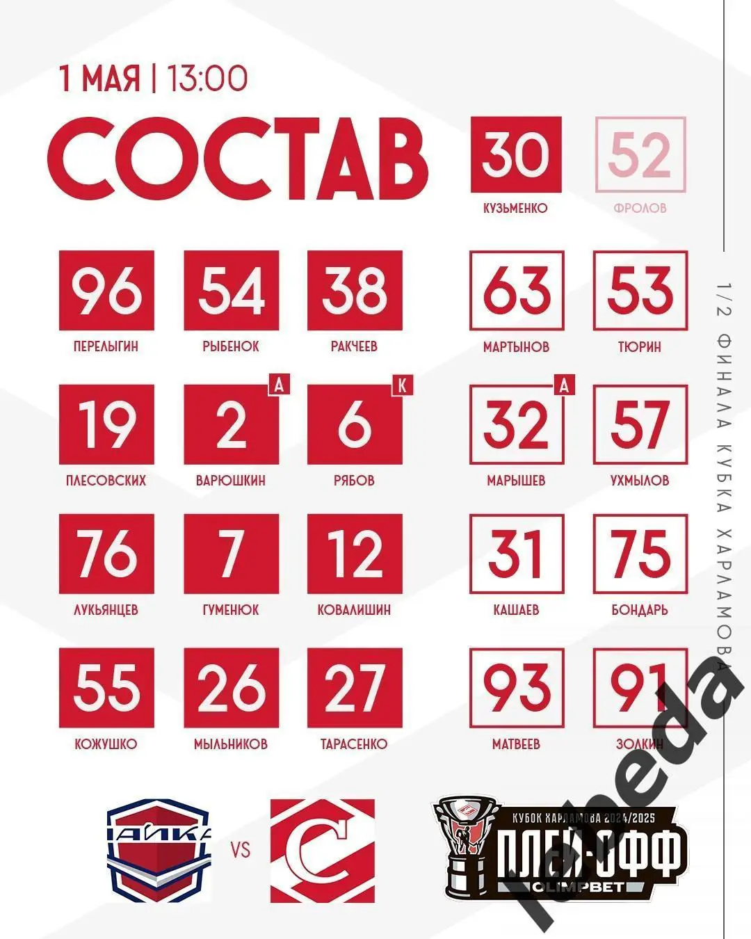 Чайка Нижний Новгород - МХК Спартак Москва - 2024 /2025 год. (1.05.25.) 1