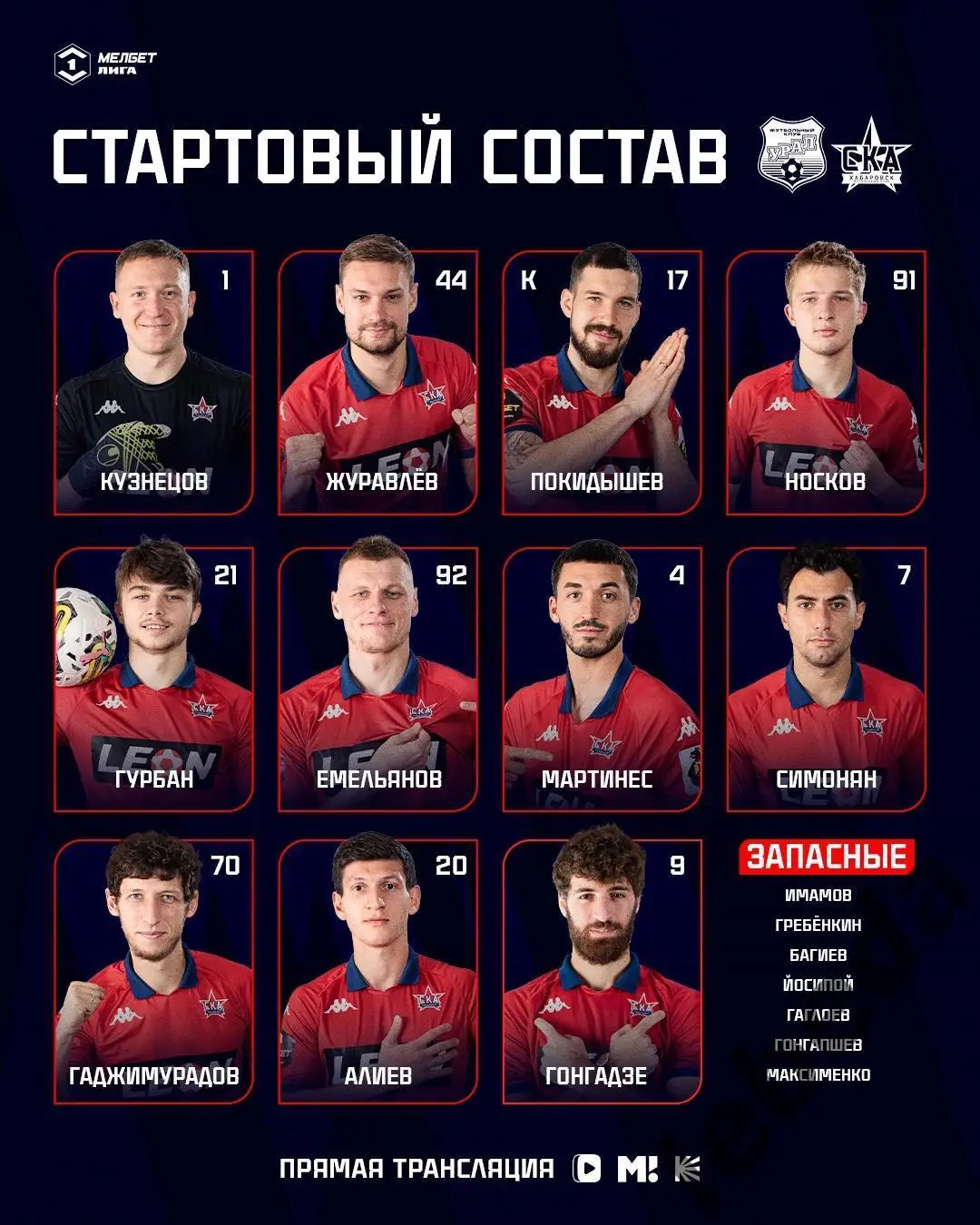 Урал Екатеринбург - СКА Хабаровск - 2024 /2025 год. (24.05.25.25.) официальная. 2