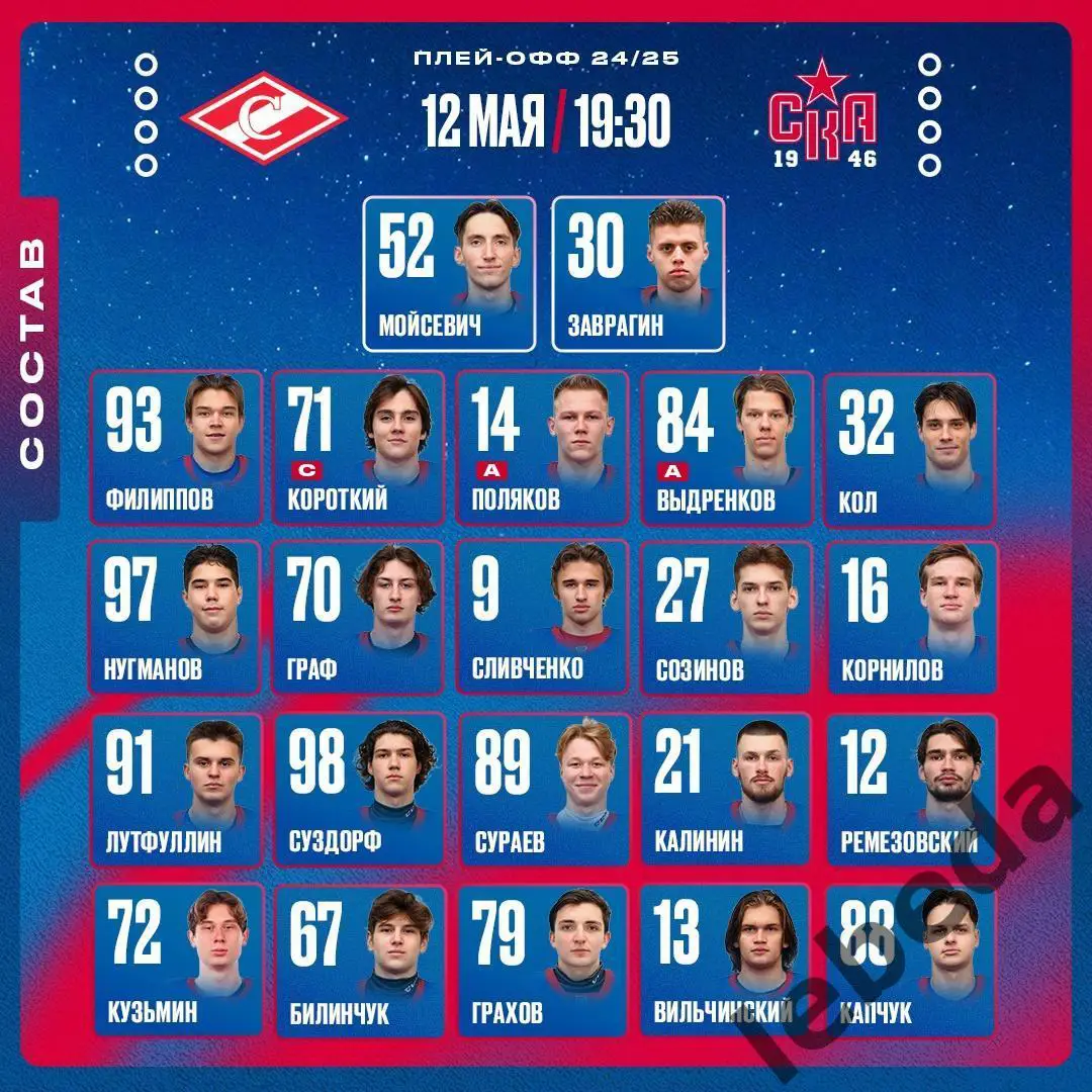 МХК Спартак - СКА-1946 (Санкт-Петербург) - 2024 /2025 г. (12.05.25.) Финал №1 1