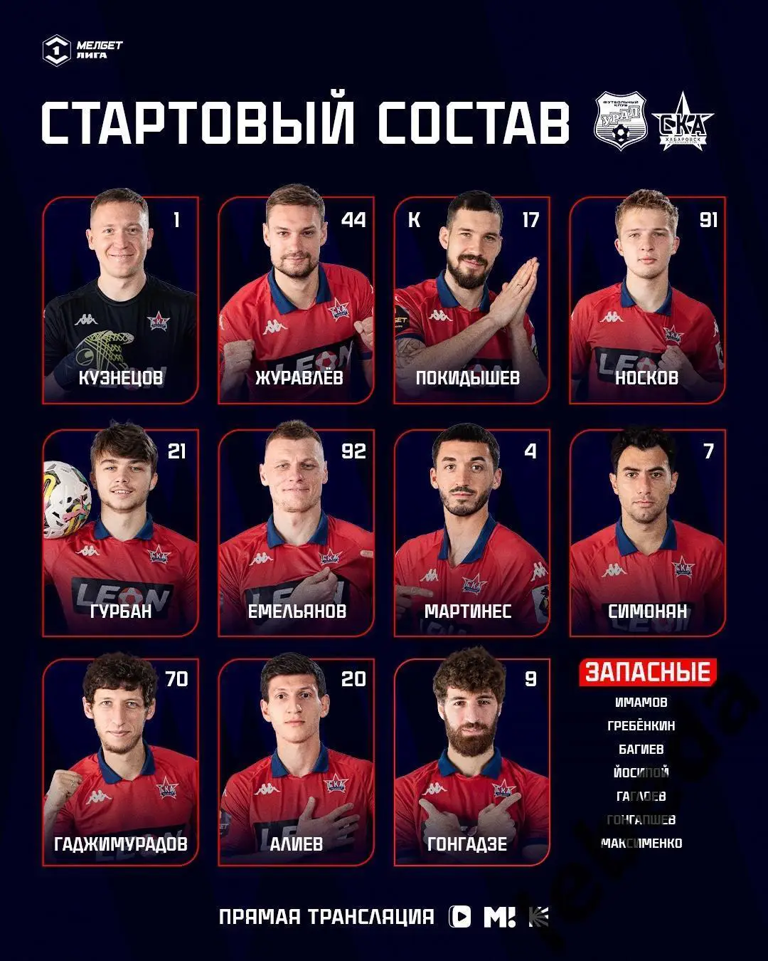 Урал Екатеринбург - СКА Хабаровск - 2024 /2025 год. (24.05.25.25.) официальная. 2