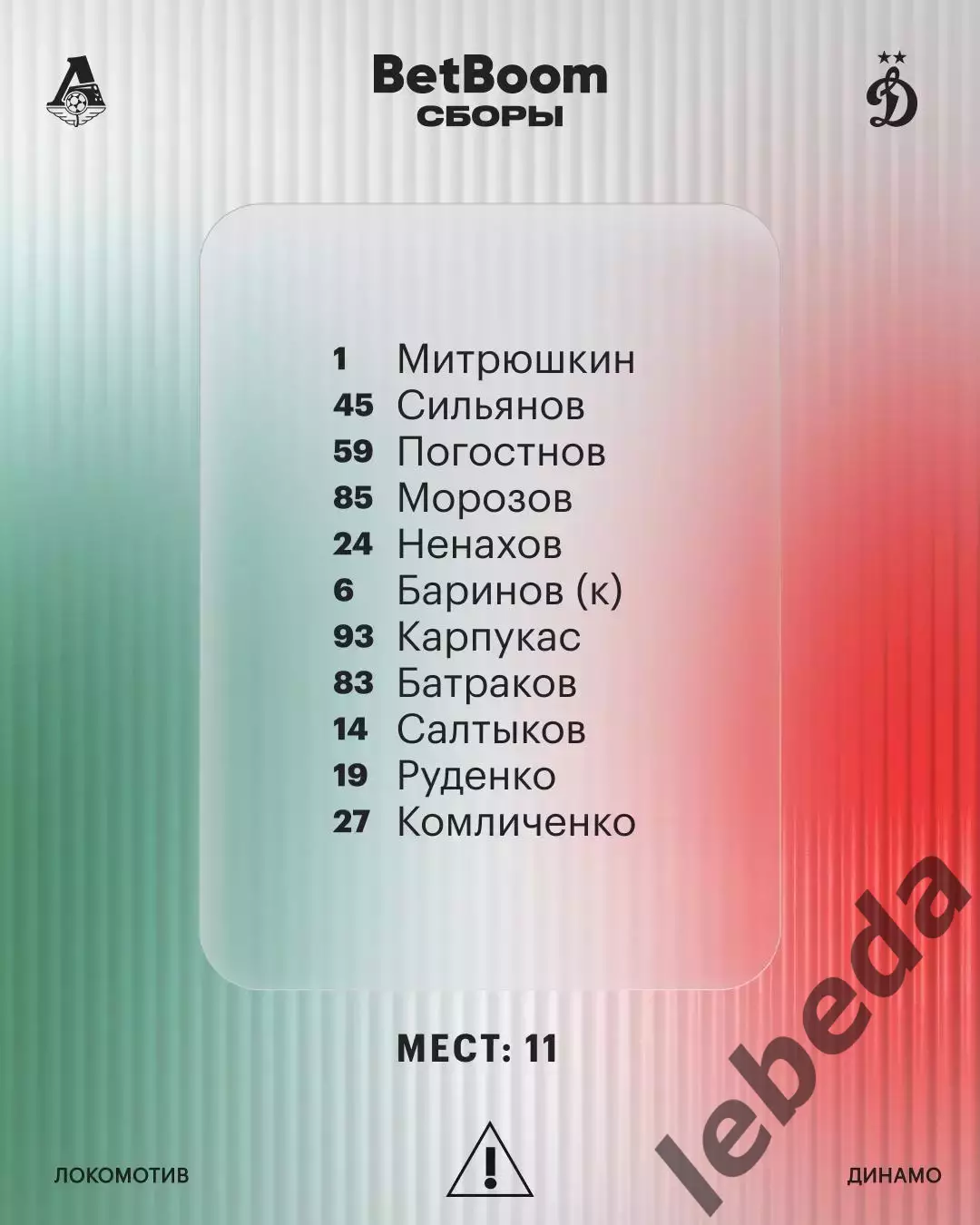 Локомотив Москва - Динамо Москва - 2025 / 2026 год. (12.07.25.) товарищеск.матч. 1
