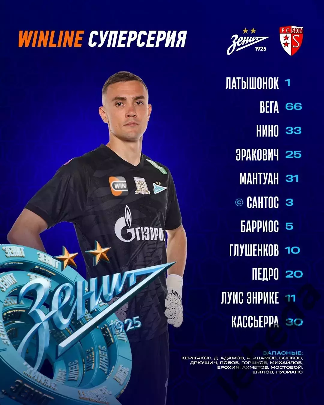 Зенит Санкт-Петербург - Сьон Швейцария- 2025 / 2026 год. (09.07.25.) товар.матч. 1