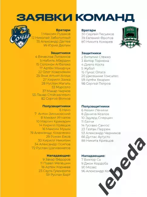 ФК Сочи - ФК Краснодар - 2025 / 2026 г. Кубок России.(27.08.25.) 6