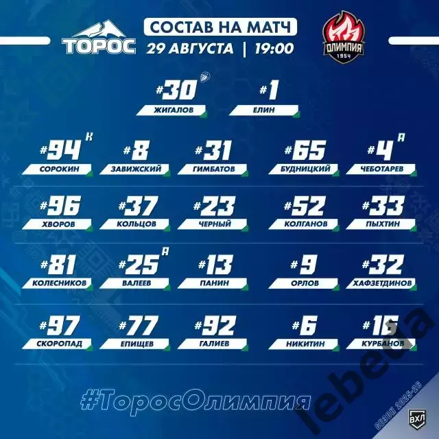 Торос Нефтекамск - Олимпия (Кирово-Чепецк) - 2025/ 2026 г. (29.08.25.) Товарищ. 1