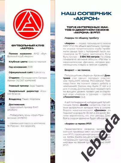 ФК Сочи - Акрон Тольятти - 2025 / 2026 г. (26.07.25.) 4