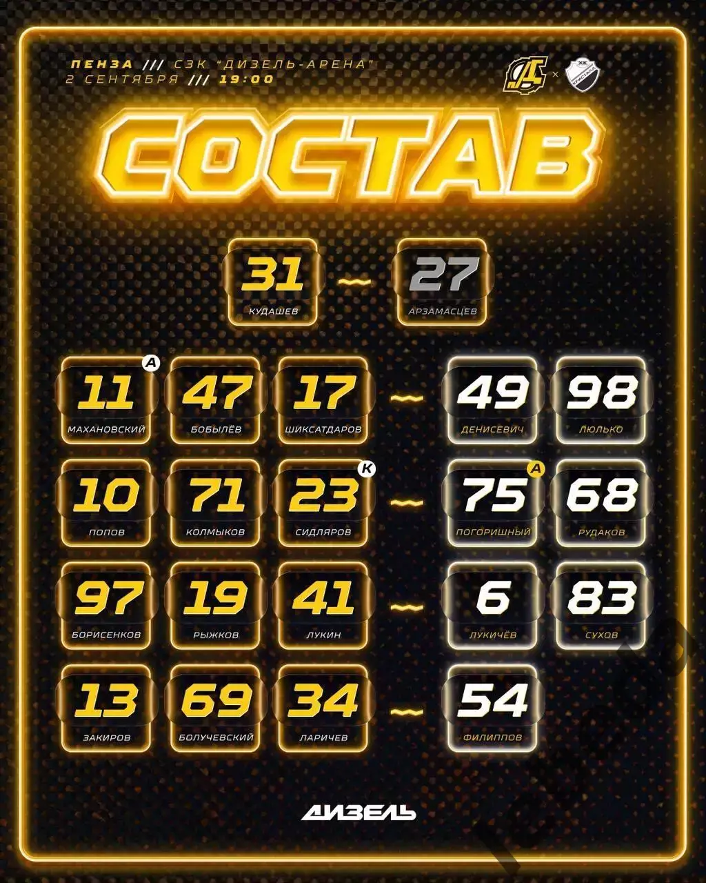 Дизель Пенза - Кристалл Саратов - 2025-2026 год. (02.09.25.) 2