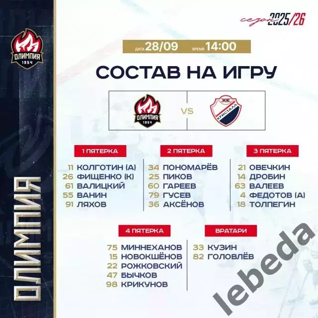 Олимпия Кирово-Чепецк - Кристалл Саратов - 2025 / 2026 год. (28.09.25.) 1