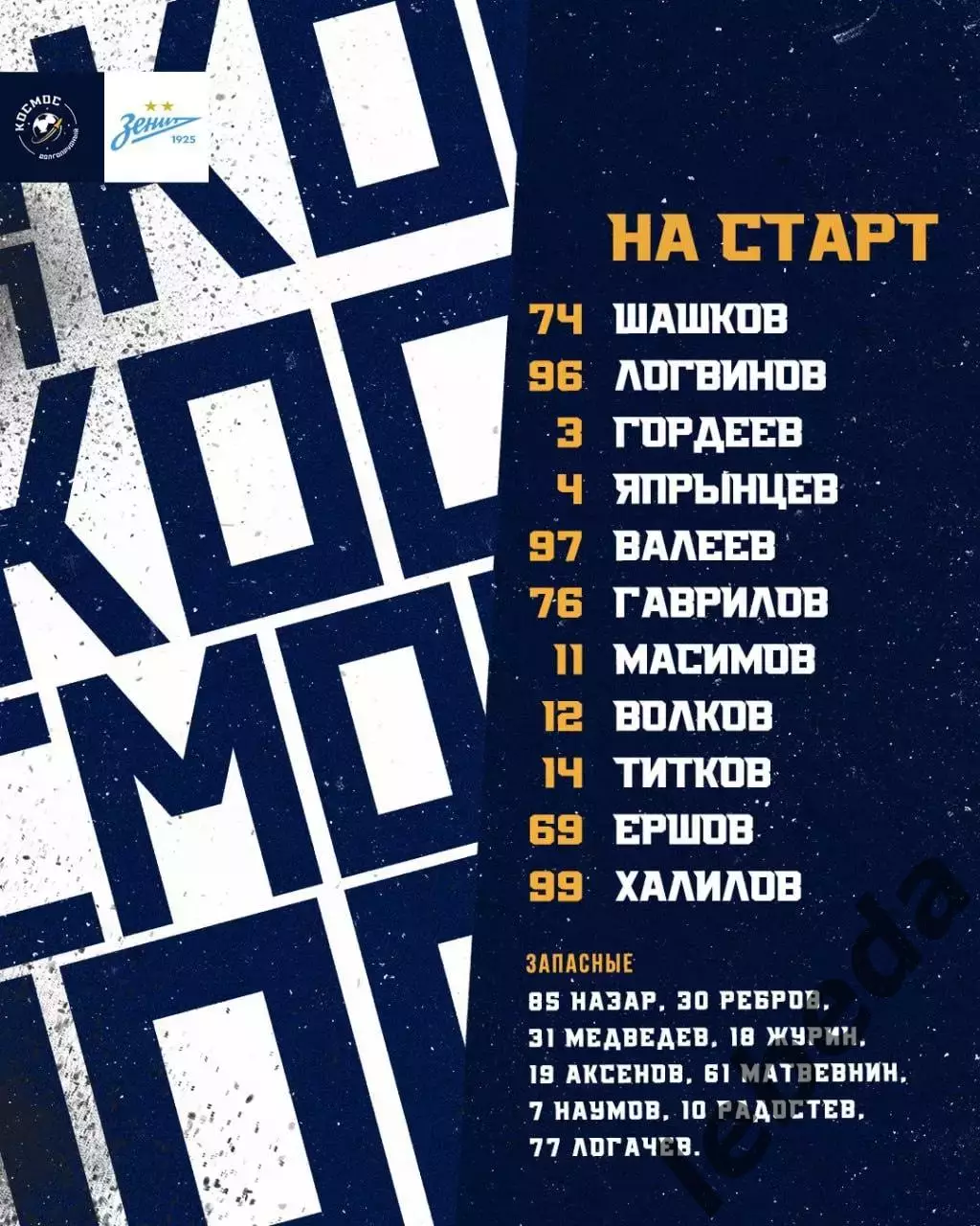 Космос Долгопрудный - Зенит-2 Санкт-Петербург - 2025 / 2026 год. (4.10.25.) 1