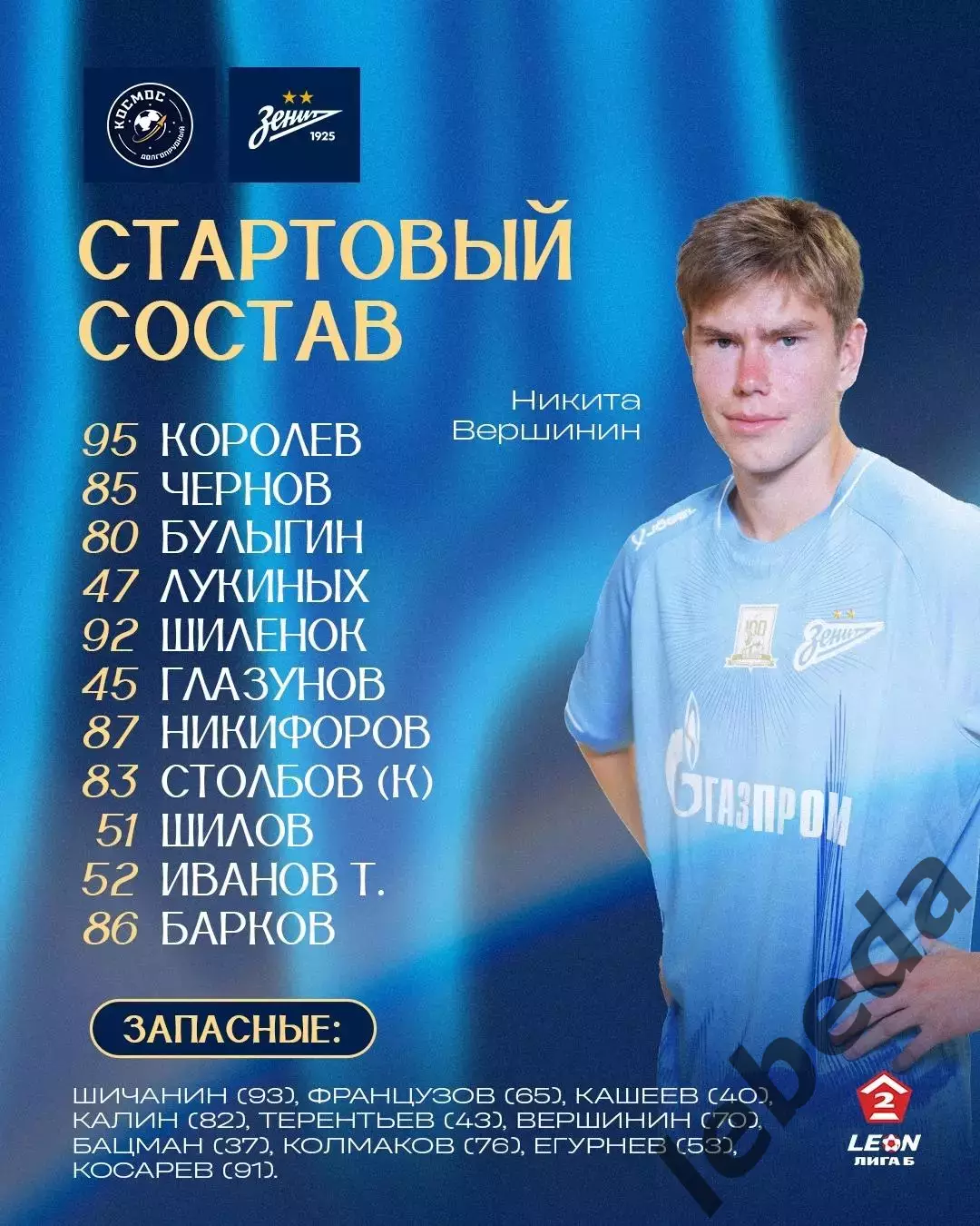 Космос Долгопрудный - Зенит-2 Санкт-Петербург - 2025 / 2026 год. (04.10.25.) 1