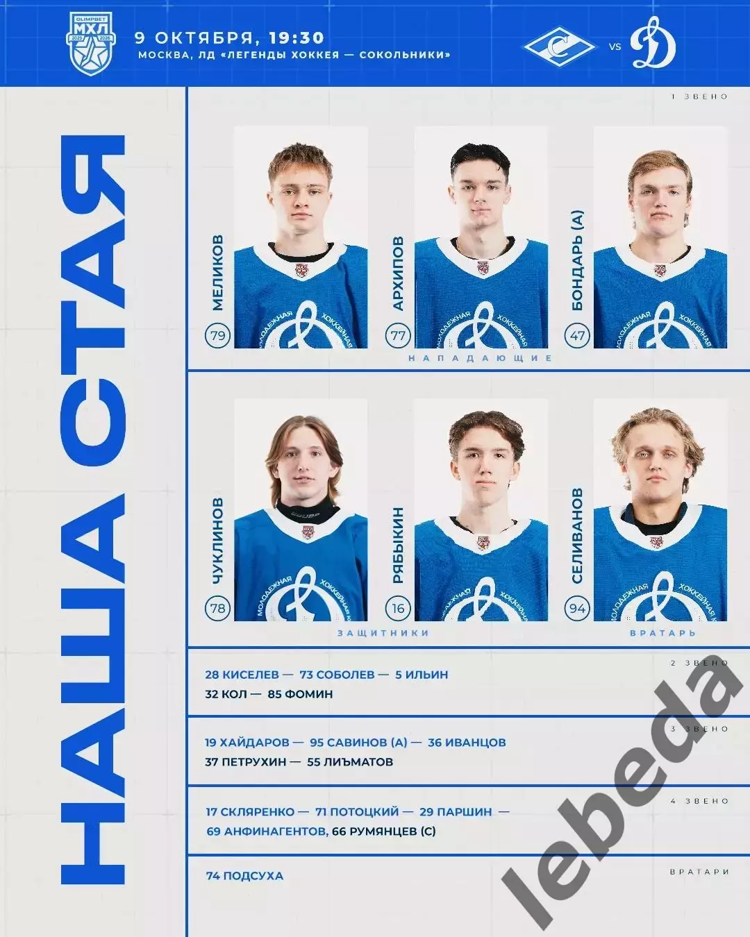 МХК Спартак Москва - МХК Динамо Москва - 2025 / 2026 г. (9.10.25.) 2