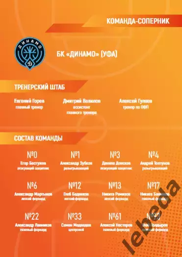 БК Темп Ревда - БК Динамо Уфа - 2025 / 2026. (2.10.25)официаль 4