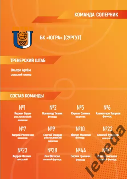 БК Темп Ревда - БК Югра Сургут - 2025 / 2026. (10.10.25)официаль 4