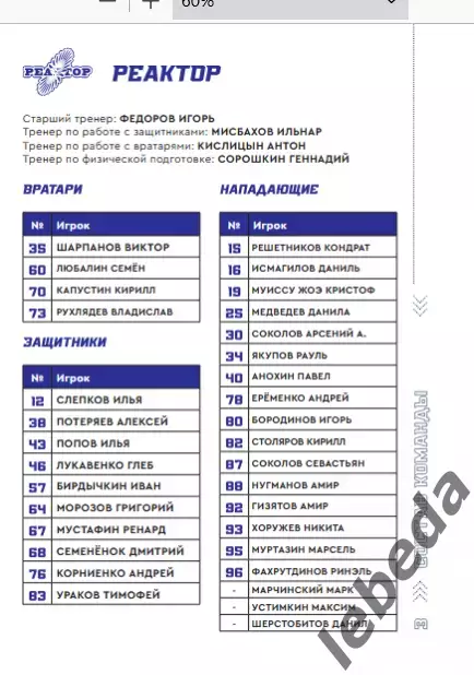 Снежные Барсы Астана - Реактор Нижнекамск - 2023 / 2024 год.официальная. 2