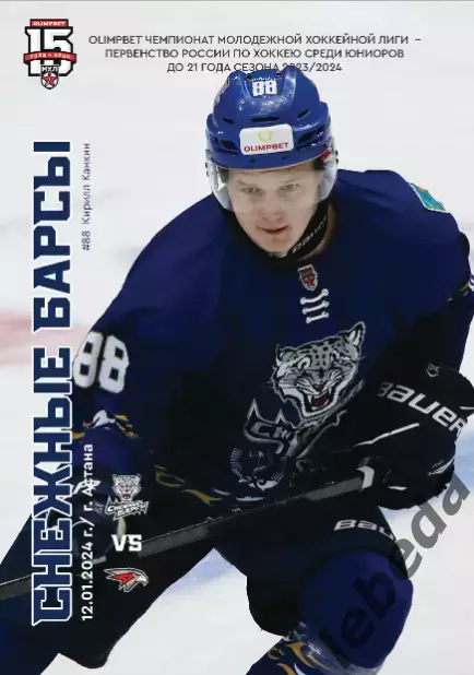 Снежные Барсы Астана - Омские Ястребы Омск - 2023 / 2024 год. официальная.
