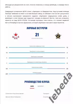 ЦСКА - Адмирал Владивосток - 2025 / 2026. (10.09.25.) Официальная. 2