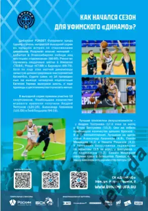 БК Динамо Уфа -Динамо Грозный / Зенит-2 Санкт-Петербург - 2025 / 2026. Официал 1
