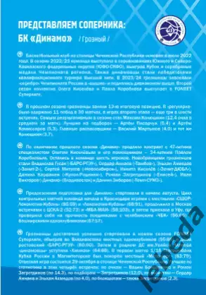 БК Динамо Уфа -Динамо Грозный / Зенит-2 Санкт-Петербург - 2025 / 2026. Официал 3