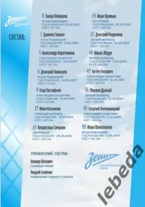 БК Динамо Уфа -Динамо Грозный / Зенит-2 Санкт-Петербург - 2025 / 2026. Официал 6