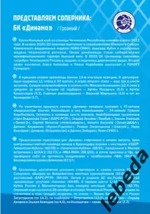 БК Динамо Уфа -Динамо Грозный / Зенит-2 Санкт-Петербург - 2025 / 2026. Официал 3