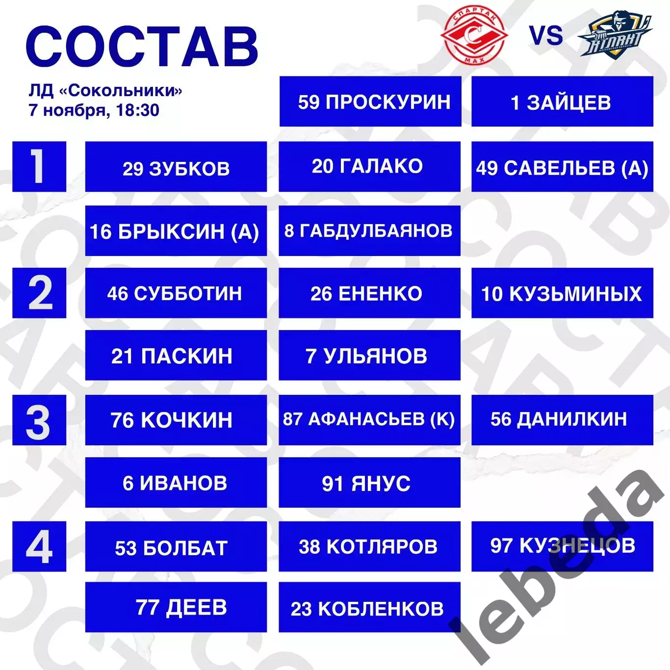 МХК Спартак МАХ Москва - Атлант Мытищи - 2025-2026 год. (7.11.25.) 2