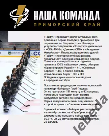 Тайфун Владивосток - МХК Динамо Москва - 2025 /2026. официальная 2