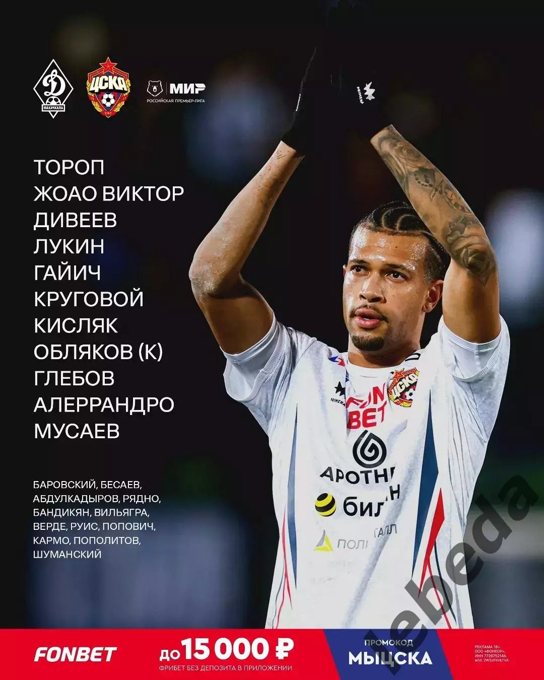 Динамо Махачкала - ЦСКА - 2025 / 2026 г. (8.11.25.) 1
