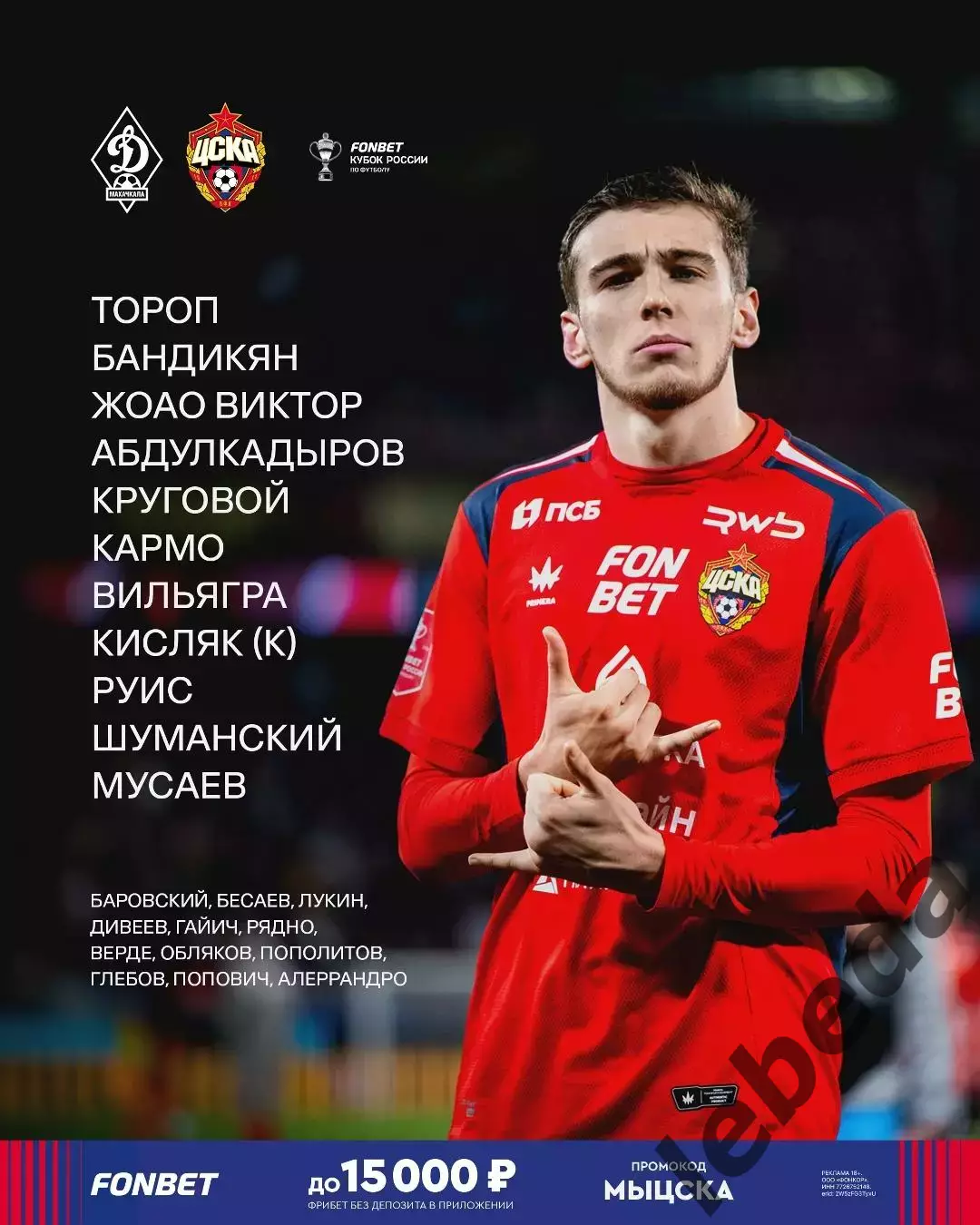 Динамо Махачкала - ЦСКА - 2025 / 2026 год. (05.11.25.) Кубок России. 2