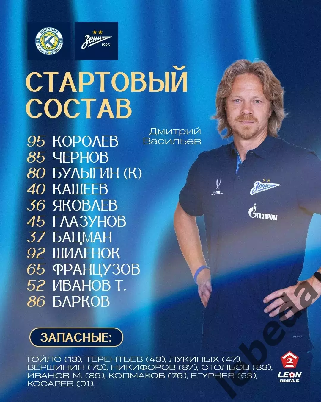 ФК Коломна - Зенит-2 (САнкт-Петербург ) - 2025-2026 г. (2.11.25.) 1