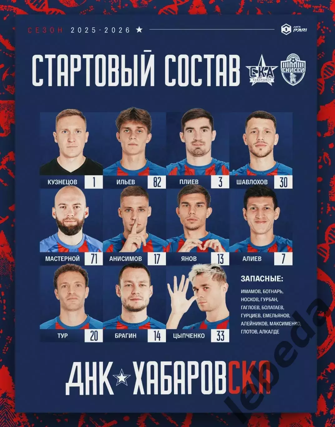 СКА Хабаровск - Енисей Красноярск - 2025 год. (15.11.2025.) 2