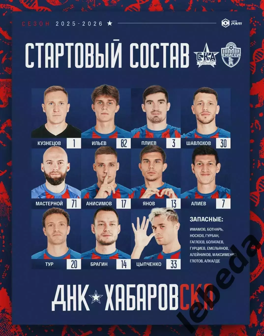 СКА Хабаровск - Енисей Красноярск - 2025 год. (15.11.2025.) 2