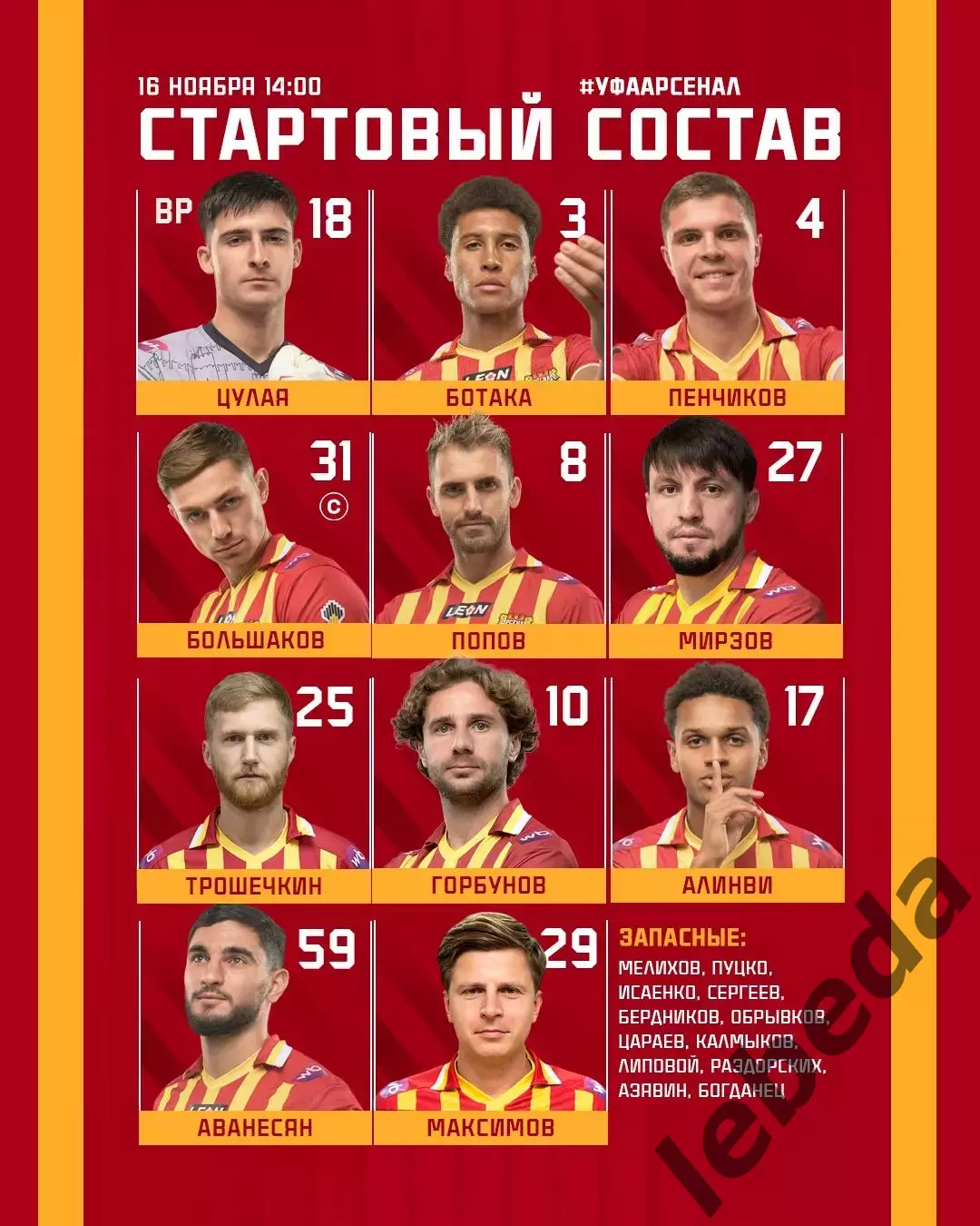 Уфа - Арсенал Тула - 2025 г. (16.11.2025.) 2