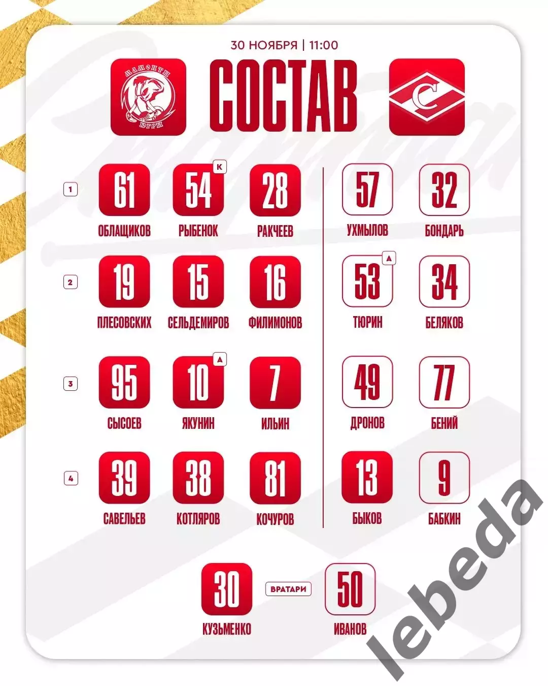 Мамонты Югры - МХК Спартак Москва - 2025-2026 год. (30.11.2025.) 1