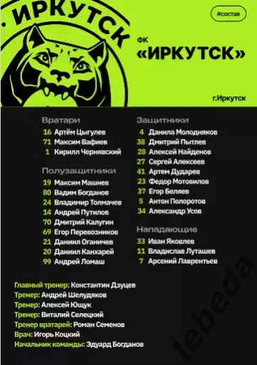 Иркутск - Спартак-2 Москва - 2025-2026 г. (10.08.2025.) официальная 1