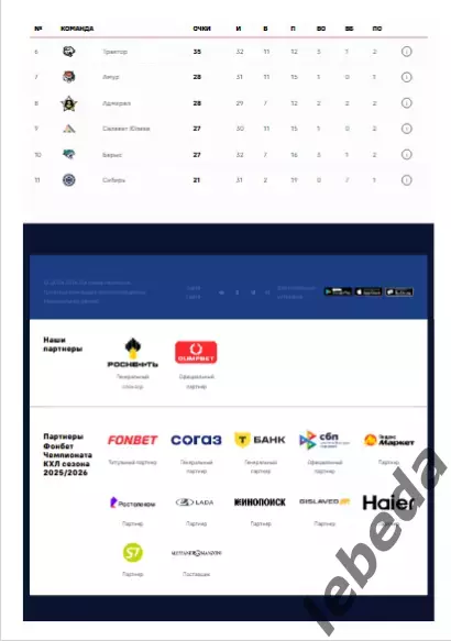 ЦСКА - Салават Юлаев Уфа - 2025 / 2026. (1.12.25.) Официальная. 6