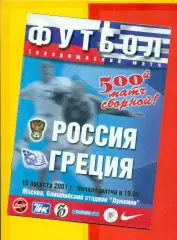 Россия - Греция - 2001 год. (15.08.01.)