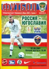 Россия - Югославия - 2001 г ( 02.06.2001.)