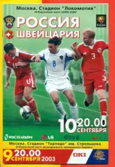 Россия - Швейцария - 2003 г. (9.09.03.)