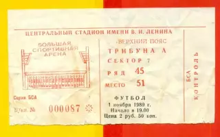 Спартак Москва - Кельн Германия - 1989 г. (1.11.89.)