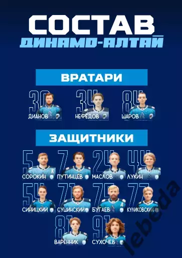 Динамо Алтай Барнаул - Динамо Санкт-Петербург - 2025-2026. (15.12.25.) официальн 1
