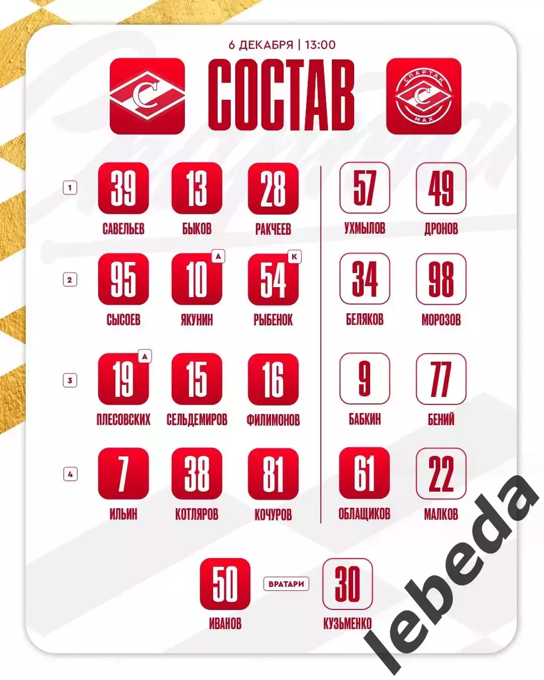 МХК Спартак - МХК Спартак МАХ - 2025-2026 год. (06.12.2025.) 1