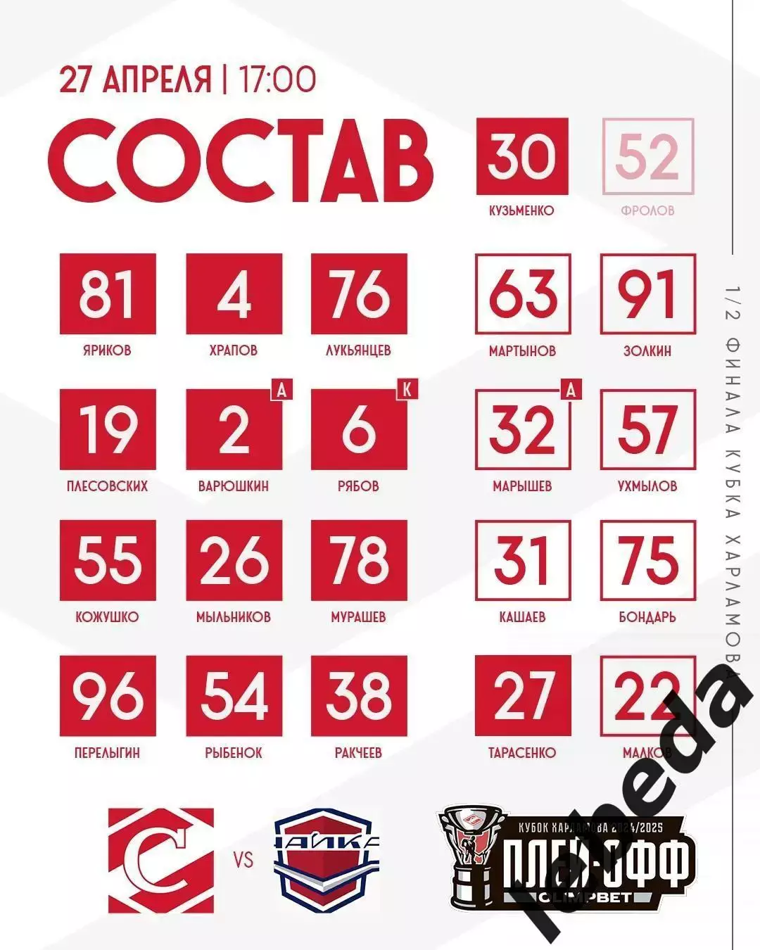 МХК Спартак Москва - Чайка Нижний Новгород - 2024 /2025 год. (27.04.25.) 1
