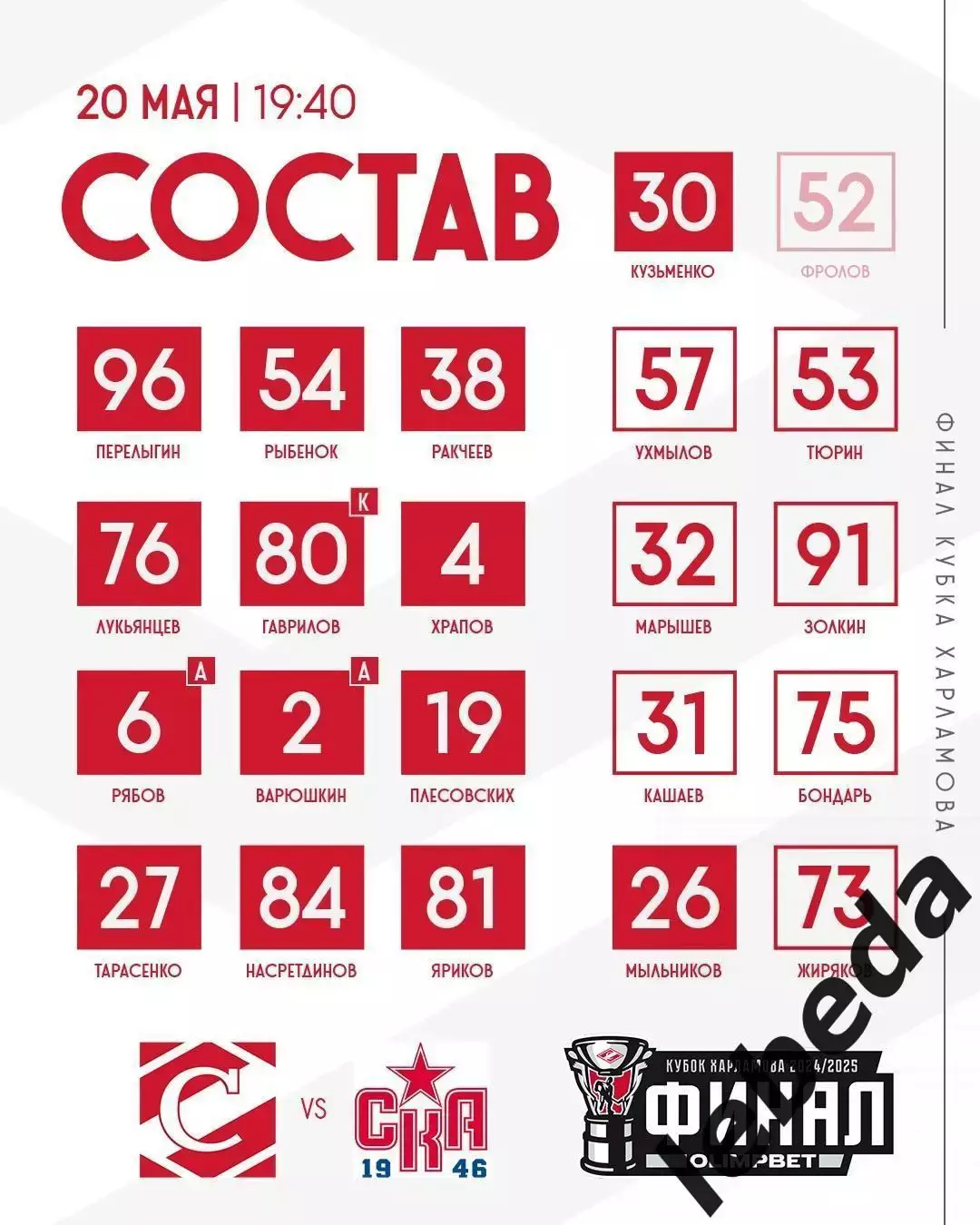 МХК Спартак Москва - СКА - 1946 (Санкт-Петербург) - 2024 /2025 г. (20.05.25.) 1