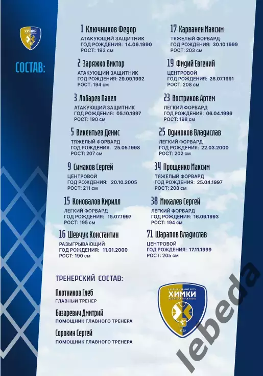 БК Динамо Уфа - Динамо Владивосток / Химки / Ростов-на-дон - 2025 / 2026. Официа 6