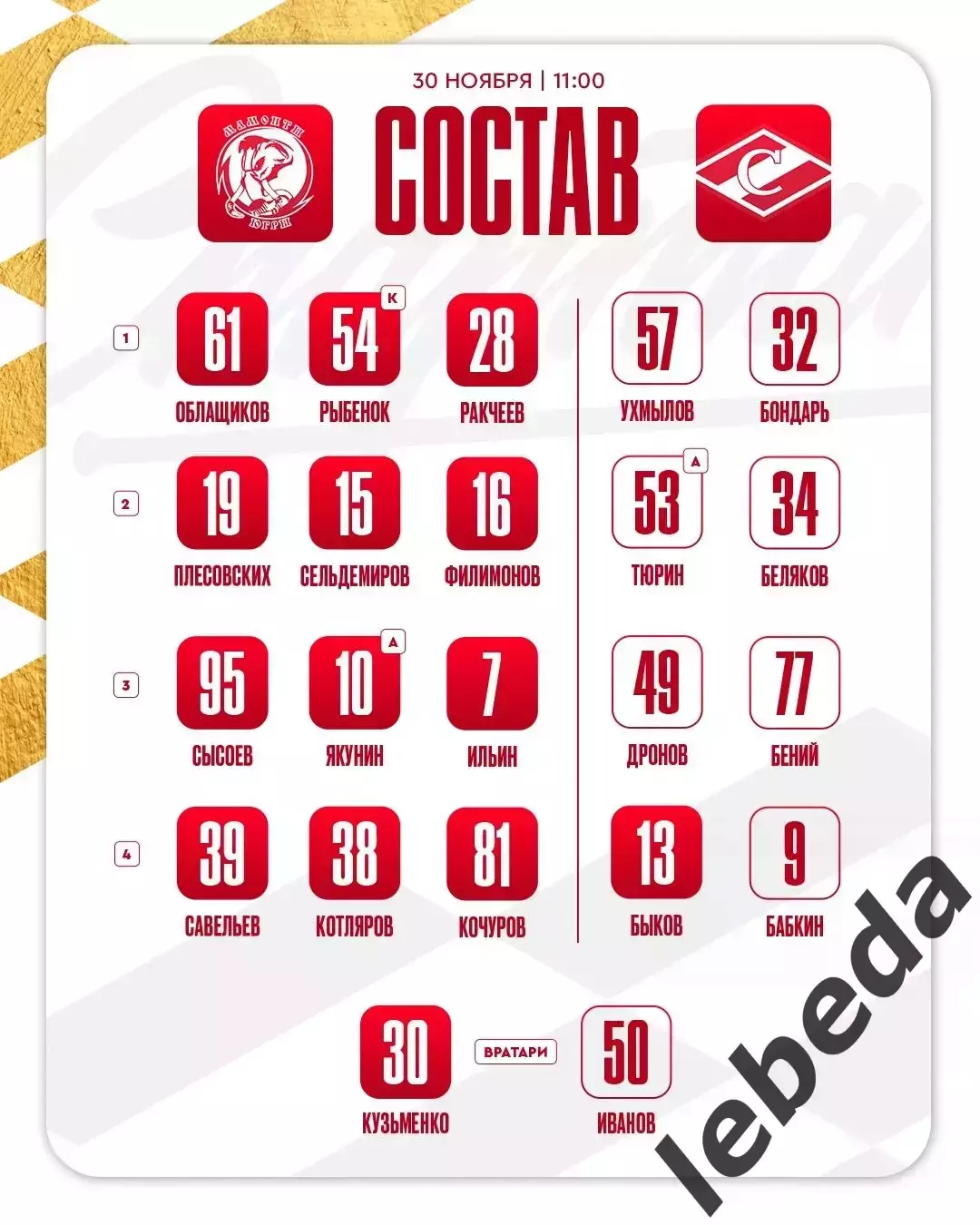 Мамонты Югры - МХК Спартак Москва - 2025-2026 год. (30.11.2025.) 1