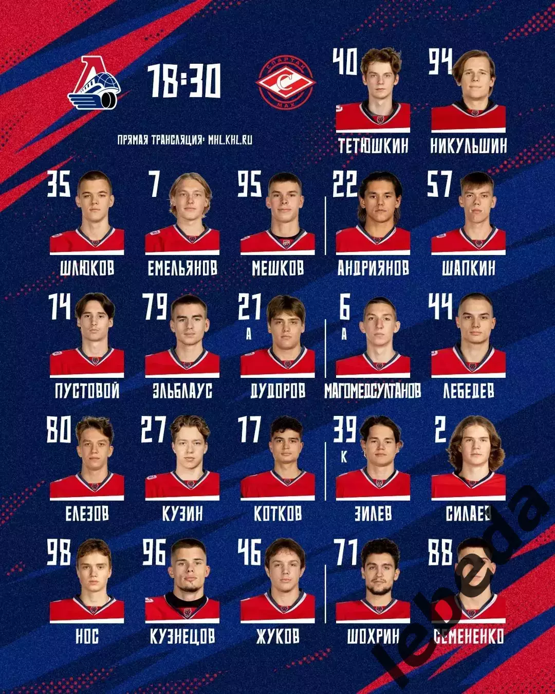 Локо Ярославль - МХК Спартак МАХ - 2025-2026 год. (24.11.25.) 2