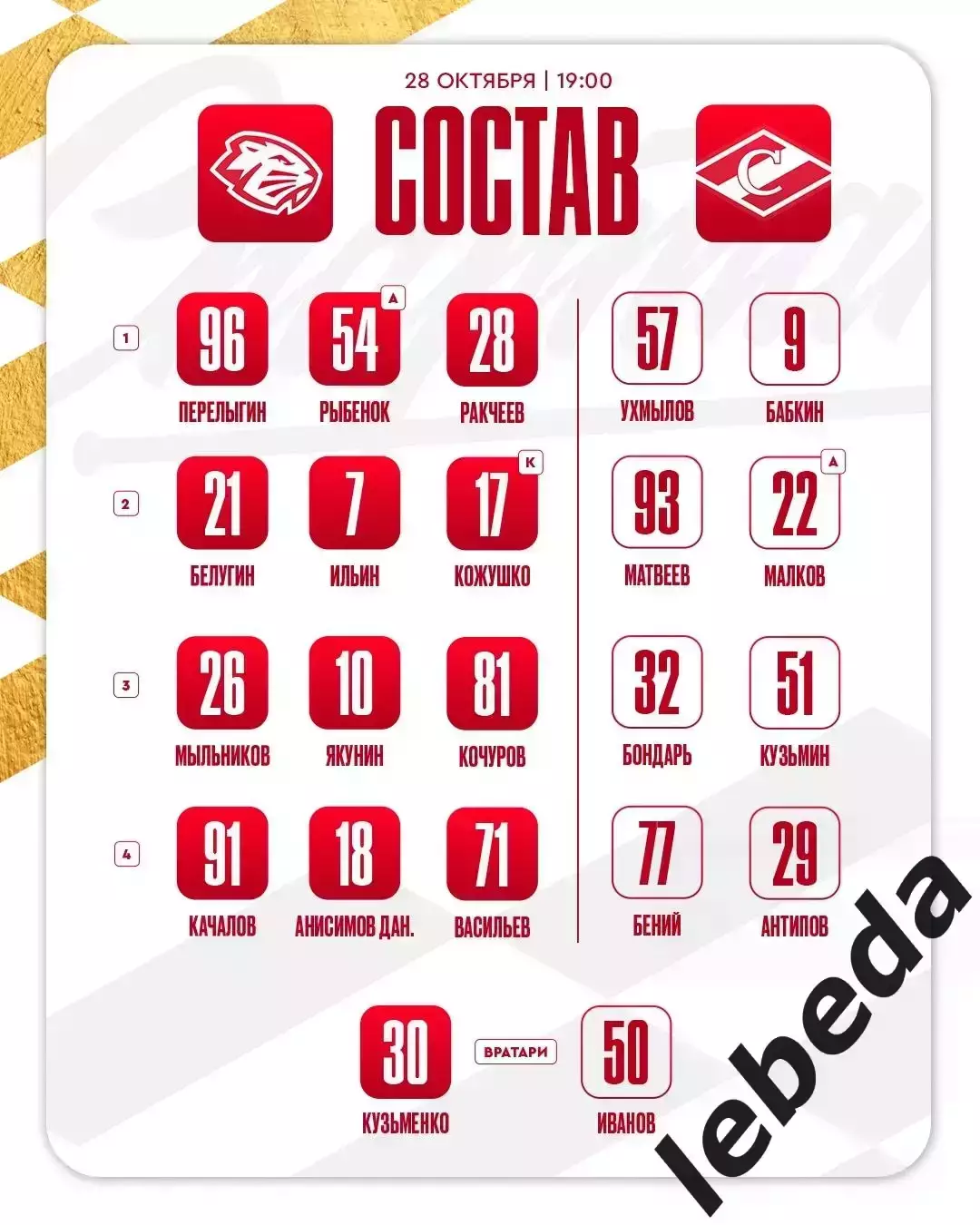 Динамо Шинник Бобруйск - МХК Спартак Москва - 2025-2026 год. (28.10.25.) 2