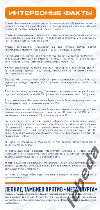 Металлург Магнитогорск - Адмирал Владивосток - 2025-2026. (22.11.25) официальная 2