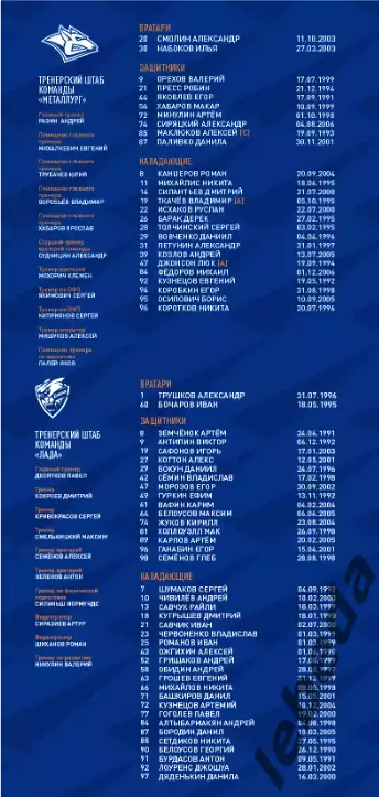 Металлург Магнитогорск - Лада Тольятти - 2025-2026 год. (12.11.25.) официальная 5